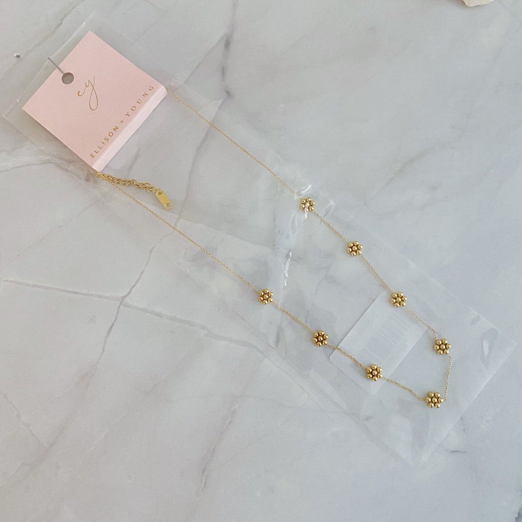 Collier Fleurs Dorées Plaqué Or 18k – La Parure Dorée